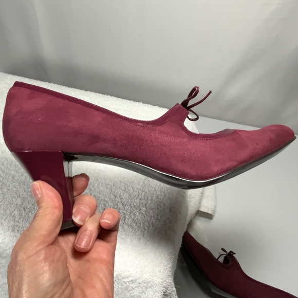 Naturalizer Suede Mary Jane Maroon Heels - SZ 9 - Picture 12 of 13